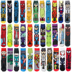 Mens Women Kid Cool Colorful Superhero Funny Casual Combed Cotton Crew Socks