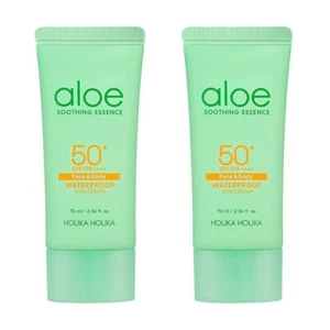 Holika Holika Aloe Soothing Essence Waterproof Sunscreen Sun Cream 70mL x 2EA - Picture 1 of 9