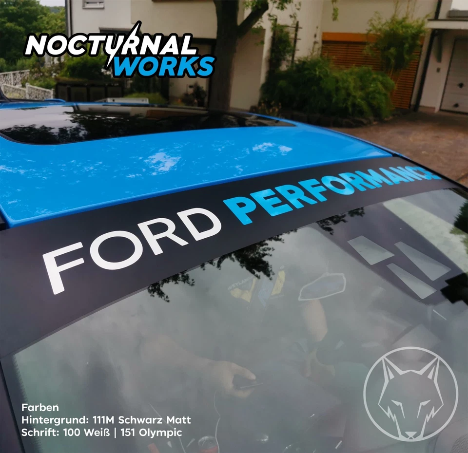 Blendstreifen + Schriftzug Ford Performance 110cm Aufkleber Scheibenkeil Tuning - Bild 1 von 4