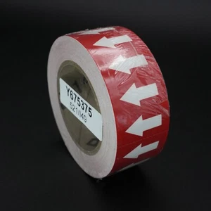 Incom 2" Pipe Marker Tape Arrow Tape Red w/ White Arrows 2 inch x 108 ft Roll - Picture 1 of 5