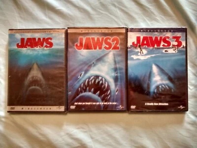 JAWS 1-3 DVD Lot: Steven Spielberg *Roy Scheider *Robert Shaw *Richard Dreyfuss - Image 1 of 2