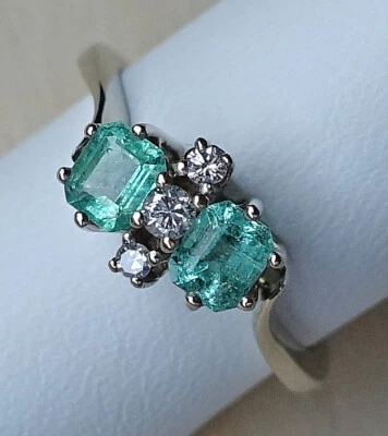 Diamant Ring 14Kt 585 Gold Ring Brillant Mega ♦️ Smaragde Brillanten ♦️♦️MAN1739 - Bild 1 von 4