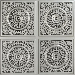 Azulejos de techo antiguos de plata de PVC sintético pegamento de lata D117 paquete de 24 x 24/6 - Imagen 1 de 1