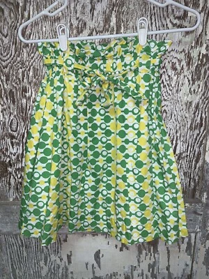 Falda Strasburg Lunares Completamente Forrada Verde Amarillo Talla 12Y Volantes Cintura Foto 1 de 3