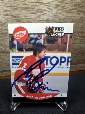 Juego profesional Brad McCrimmon Detroit Red Wings #438 1990-91 en persona en tarjeta automática Foto 1 de 2