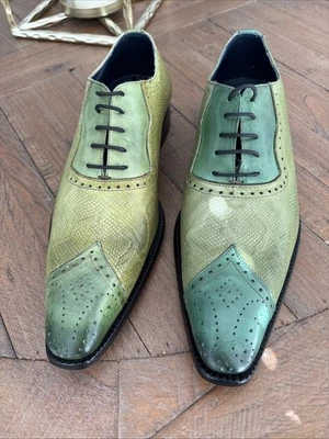 DUCA by MATISTE Men's Shoes Marino Calfskin Leather Olive Italy 41 /US 8 *Read - Image 1 of 4