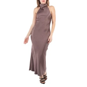 Anine Bing Eliana Drapey Halter Neck Silk Dress, Size X-Small - Picture 1 of 4