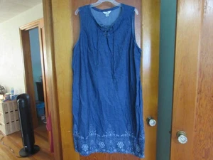Plus CJ Banks brand denim jumper style dress Size 1X - Picture 1 of 3