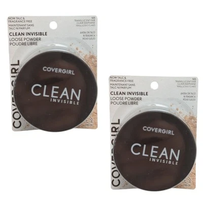 2 x COVERGIRL Clean Invisible Loose Powder, 105 Translucent Fair, 0.63 oz Vegan - Image 1 of 3