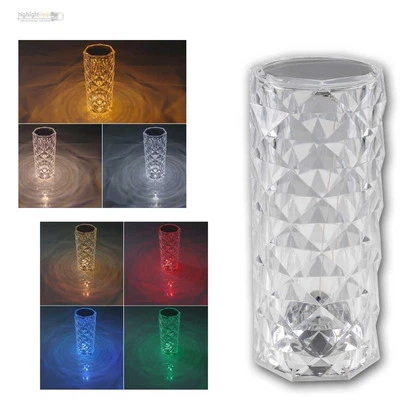 LED Akku-Tisch-Leuchte FOCO BONITA Touch-dimmbar Lampe 21cm, tolles Leuchtmuster - Bild 1 von 4