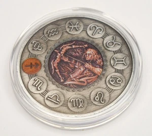 999 SILVER SAGITTARIUS ZODIAC SIGNS ANTIQUE FINISH MEDAL COIN 20g - Picture 1 of 3