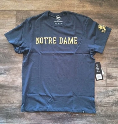 Camiseta para hombre Notre Dame '47 lucha irlandesa manga corta logotipos cosidos azul marino Foto 1 de 4
