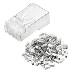 100pcs CAT6A RJ45 Pass Through Connectors for 24-26AWG Ethernet Cable - Afbeelding 1 van 5
