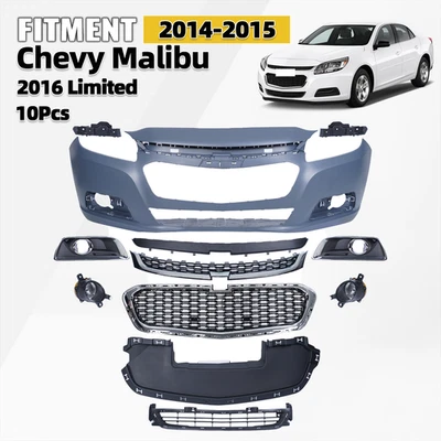 Front Bumper Cover Grille Assembly Kit For 2014-2015 Chevy Malibu/2016 Limited Foto 1 de 4