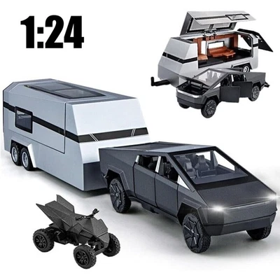 1:24 Cybertruck Touring Pickup Car RV Diecast Metal Model Car Toy Christmas Gift - Image 1 of 4