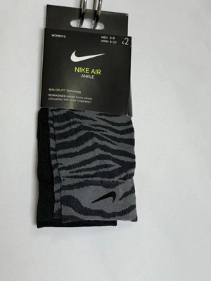 Paquete de 2 calcetines tobilleros de entrenamiento transparentes Nike Dri-FIT para mujer negros grises CU8401-903 pequeños Foto 1 de 4