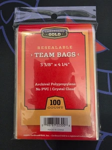 Cardboard Gold Resealable Team Bags 100ct - Picture 1 of 1