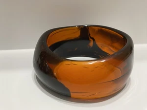 Vintage Faux TortoiseShell Bangle Bracelet Brown - Bild 1 von 7