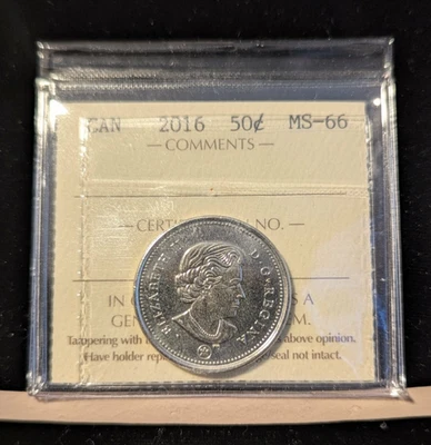 2016  ICCS Graded Canadian 50 Cent, **MS-66** # XXC 774 - Image 1 of 4