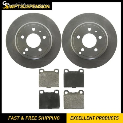 Rear Disc Rotor Ceramic Brake Pads Kit for 1994 1995 1996 1997 Volvo 850 2.3L - Image 1 of 4