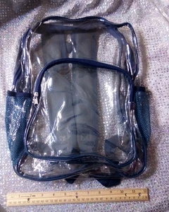 Klarsicht Rucksack Schule Transparent Farbe Blau Standard - Bild 1 von 2