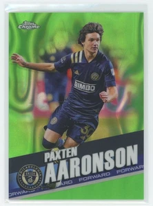 Topps 2022 cromo MLS #14 Paxten Aaronson verde neón lava #/99 - Imagen 1 de 2