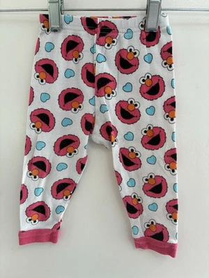 Pantalones de pijama blancos 12M Sesame Street Baby Girls lindos corazones de Elmo 100 % algodón Foto 1 de 4