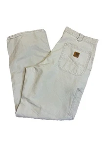 Salopette Carhartt vintage 2006 pantaloni 36x32 marrone chiaro abbigliamento da lavoro Y2K abbigliamento da lavoro falegname - Foto 1 di 6