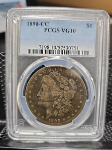 1890-CC Morgan Silver Dollar VG10 PCGS  - Picture 1 of 3