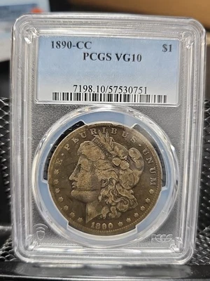 1890-CC Morgan Silver Dollar VG10 PCGS  - Image 1 of 3