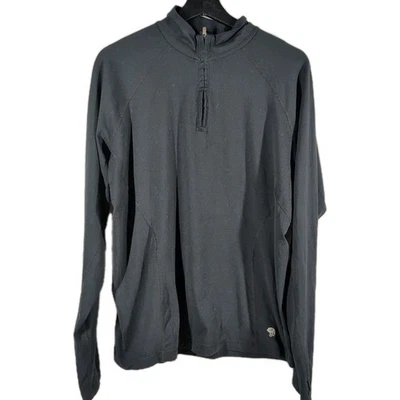 Mountain Hardwear Women's Large Black 1/4 Zip Baselayer Pullover Shirt EUC - Image 1 of 4