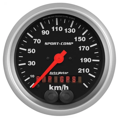 AutoMeter 3982-M Sport-Comp 3-3/8" GPS Speedometer Gauge, 0-225 KM/H - Image 1 of 2