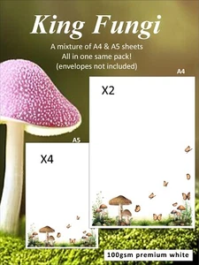 'King Fungi" For the nature lover! Writing paper A4 & A5 paper mixed pack - Picture 1 of 3