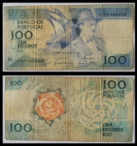 PORTUGAL 100 ESCUDOS 1988 - Banknote Paper Money - Circulated - Picture 1 of 3