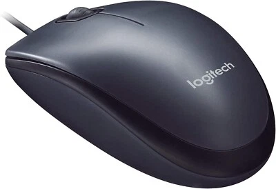 Logitech M90 USB Wired Mouse 1000 DPI Optical Tracking PC/Mac - Black - Image 1 of 4