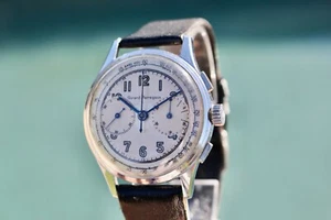BIG EYES 1940 VINTAGE GIRARD PERREGAUX CHRONOGRAPH FULLY SERVICED EXCELSIOR PARK - Picture 1 of 15