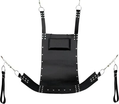 Strict Leather Premium Black Leather Heavy Duty Sex Sling Swing Adult Play Hammo - Image 1 of 4