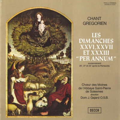 Decca 7515 W/B GREGORIAN CHANT Les Dimanches 26 27 & 28 Per Annum SOLESMES LP NM - Image 1 of 3