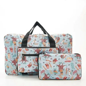Eco Chic Lightweight Foldable Holdall Owl (Blue) - Picture 1 of 4