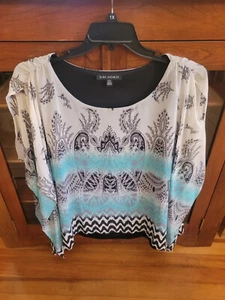 Sara Michelle Bluse Damen 2 x Unter Tank Paisley schwarz, weiß türkis neu mit Etikett - Bild 1 von 5