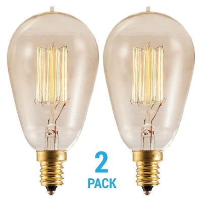 BULBRITE Pack 132510 25W ST15 Candelabra E12 Nostalgic Antique Filament Thread Bulb 120V
