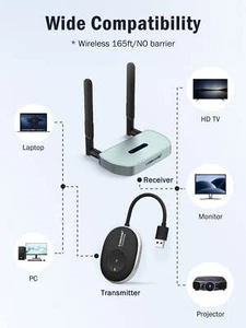 HDMI Wireless Transmitter Receiver HDMI drahtlos Übertragung 50M Lemorele Q5R1 - Bild 1 von 8