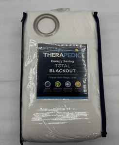 THERAPEDIC 52x95” Nantes White Total Blackout Panel Block Light & Reduce Noise - Picture 1 of 4