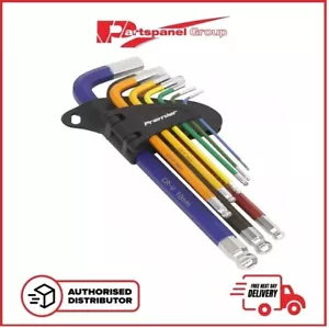 Sealey Premier 9pc Anti-Slip Long Ball-End Allen Key Hex Set - AK7190 - Picture 1 of 7