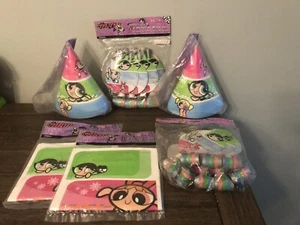 PowerPuff Girls Party SUPPLIES 16 BAG 16 Hats 16 BlowerS CARTOON NETWORK 2001 - Picture 1 of 7