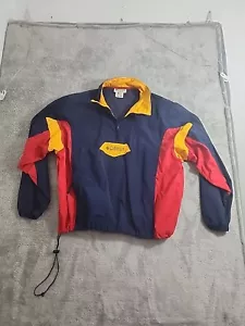 VTG Columbia 80s Color Block Windbreaker Jacket XXL Pullover Quarter Zip-NICE! - Picture 1 of 6