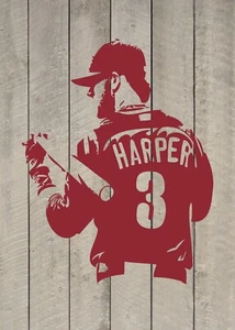 BRYCE HARPER Philadelphia Phillies Baseball Vinyl Sticker Wall Decal  - Picture 1 of 3