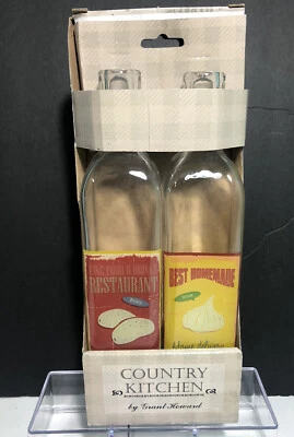 GHA Oil & Vinegar Dispenser Bottles, Delicous, Set of 2, NEW,Hand Made in Sapin  - Image 1 of 2