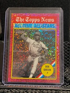 Bob Gibson 2025 Topps Heritage Chrome Pink Sparkle #34 Cardinals All Time AS - Picture 1 of 2