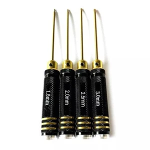 RC Tools Set 4 pz cacciaviti esagonali placcatura titanio temprato 1,5 2,0 2,5 3,0 mm - Foto 1 di 8